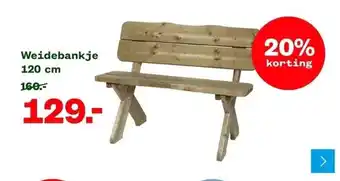 Welkoop Weidebankje 120 cm aanbieding