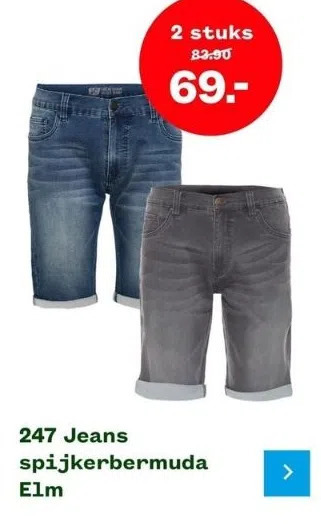 Welkoop 247 jeans spijkerbermuda elm aanbieding
