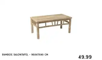 Xenos Bamboe salontafel - 90x47x40 cm aanbieding