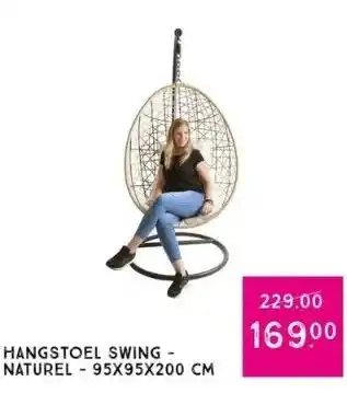 Xenos Hangstoel swing - naturel - 95x95x200 cm aanbieding