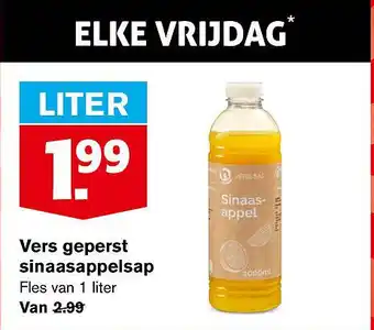 Hoogvliet Vers geperst sinaasappelsap 1 liter aanbieding