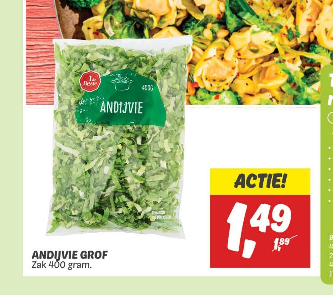 Dekamarkt ANDIJVIE GROF Zak 400 gram. aanbieding