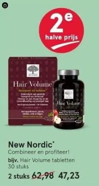 Etos New nordic combineer en profiteer! bijv. hair volume tabletten. 30 stuks aanbieding
