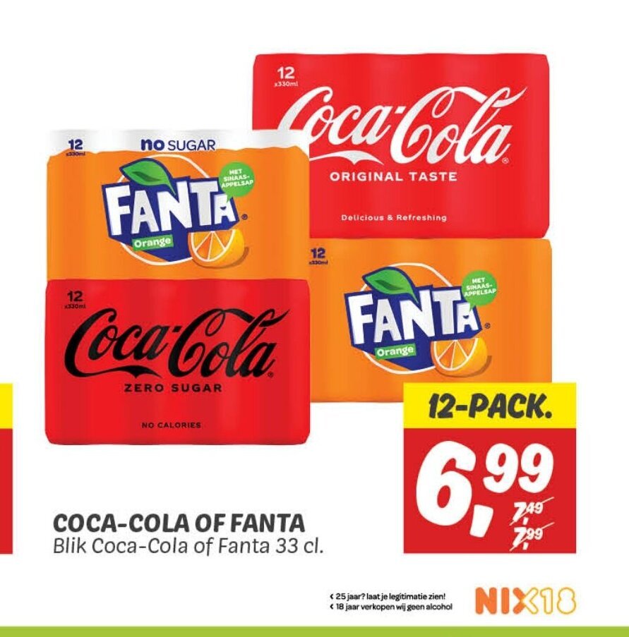 Dekamarkt COCA-COLA OF FANTA Blik Coca-Cola of Fanta 33 cl. aanbieding