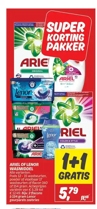 Dekamarkt ARIEL OF LENOR WASMIDDEL Alle varianten. aanbieding