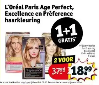 Kruidvat L'oréal paris age perfect, excellence en préference haarkleuring aanbieding