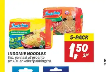 Dekamarkt INDOMIE NOODLES Kip, garnaal of groente (m.u.v. enkelverpakkingen). 5-pack aanbieding