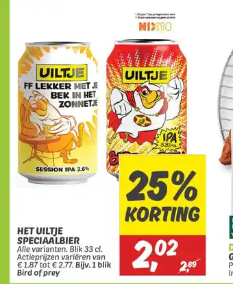 Dekamarkt HET UILTJE SPECIAALBIER Alle varianten. Blik 33 cl. Actieprijzen variëren aanbieding