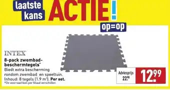 ALDI Intex 8-pack zwembadbeschermtegels* biedt extra bescherming rondom zwembad en speeltuin. inhoud: 8 tegels (1.9 m²). per set. aanbieding