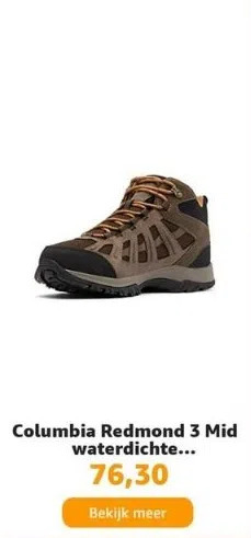 Amazon Columbia redmond 3 mid waterdichte wandelschoen voor heren, cordovan, 45 eu aanbieding