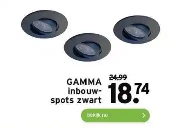 GAMMA Gamma inbouwspots zwart aanbieding