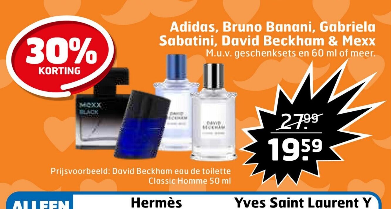 Trekpleister Adidas, Bruno Banani, Gabriela Sabatini, David Beckham & Mexx aanbieding