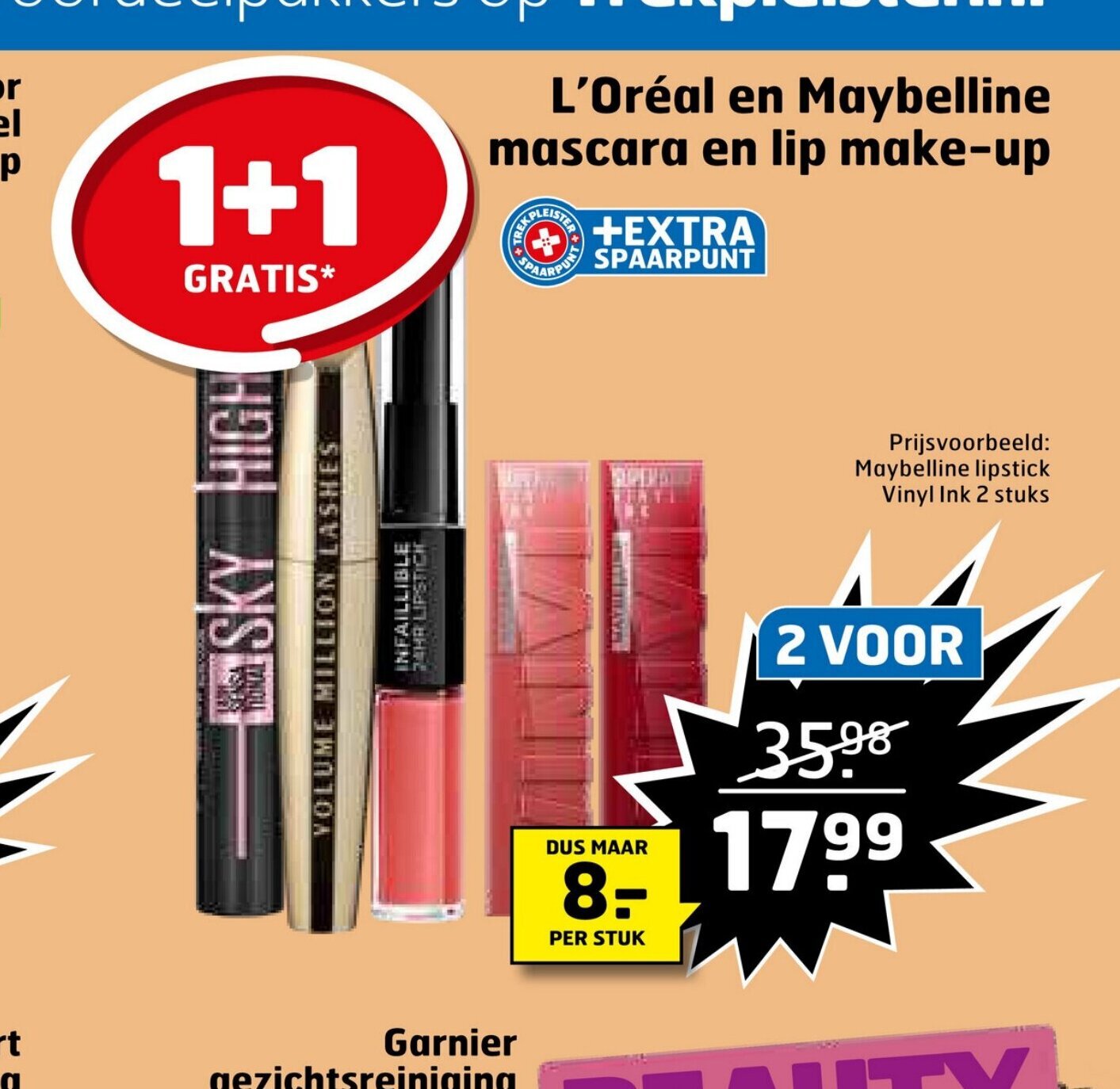 Trekpleister L'Oréal en Maybelline mascara en lip make-up aanbieding