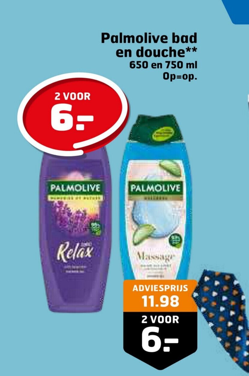 Trekpleister Palmolive bad en douche** 650 en 750 ml aanbieding