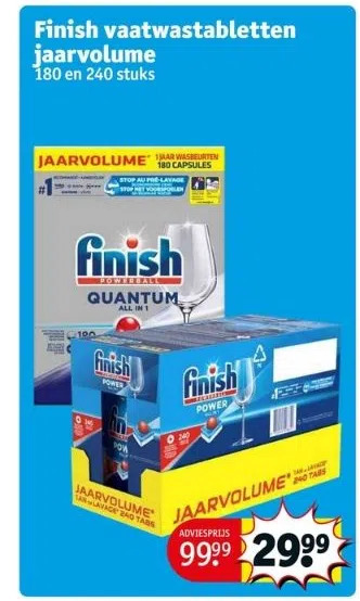 Kruidvat Finish vaatwastabletten jaarvolume aanbieding