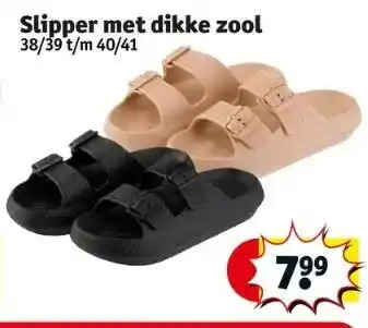 Kruidvat Slipper met dikke zool 38/39 t/m 40/41 aanbieding