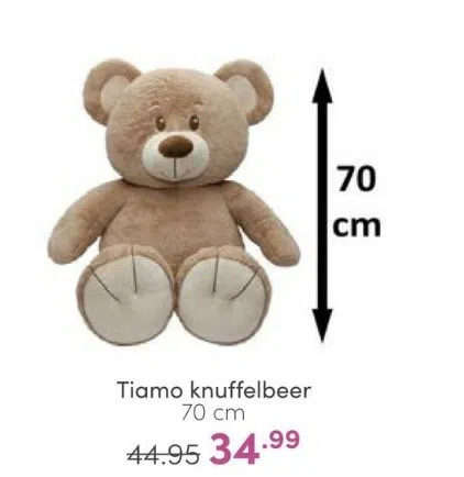 Baby & Tiener Tiamo knuffelbeer aanbieding
