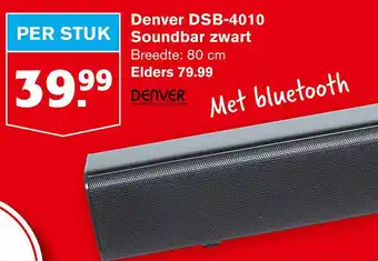 Hoogvliet Denver DSB-4010 Soundbar zwart aanbieding