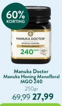 Holland & Barrett Manuka honing monofloral mgo 240 aanbieding