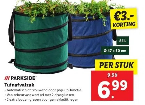 Lidl Iii parkside tuinafvalzak aanbieding