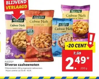 Lidl Diverse cashewnoten aanbieding