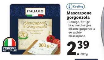 Lidl Mascarpone gorgonzola aanbieding