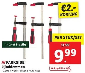 Lidl Iii parkside lijmklemmen aanbieding