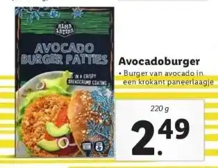 Lidl Burger patties avocadoburger aanbieding