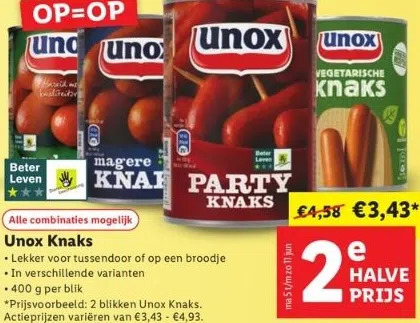 Lidl Unox knaks aanbieding