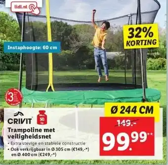 Lidl Crivit trampoline met veiligheidsnet aanbieding