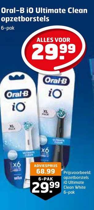 Trekpleister Oral-b io ultimate clean opzetborstels aanbieding