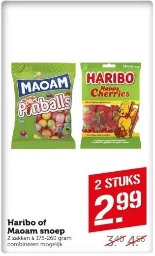 Coop Haribo of maoam snoep aanbieding