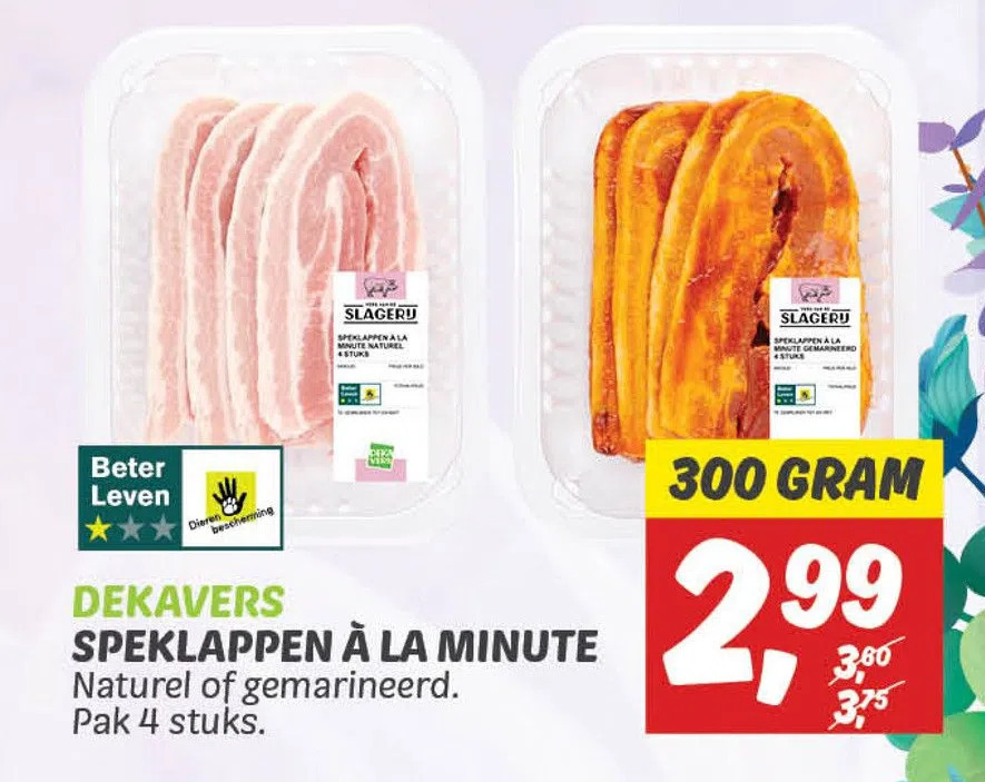 Dekamarkt Speklappen à la minute aanbieding