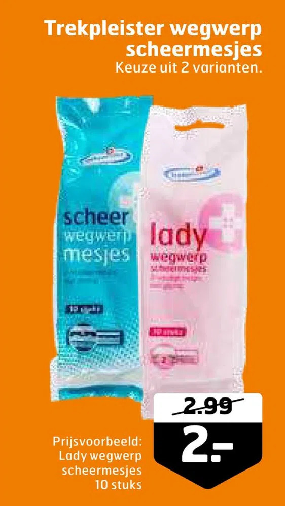 Trekpleister Trekpleister wegwerp scheermesjes aanbieding