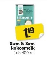 Coop Sum & sam kokosmelk aanbieding