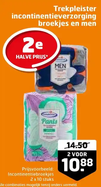 Trekpleister Trekpleister incontinentieverzorging broekjes en men aanbieding