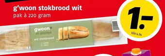 Poiesz G'woon stokbrood wit aanbieding