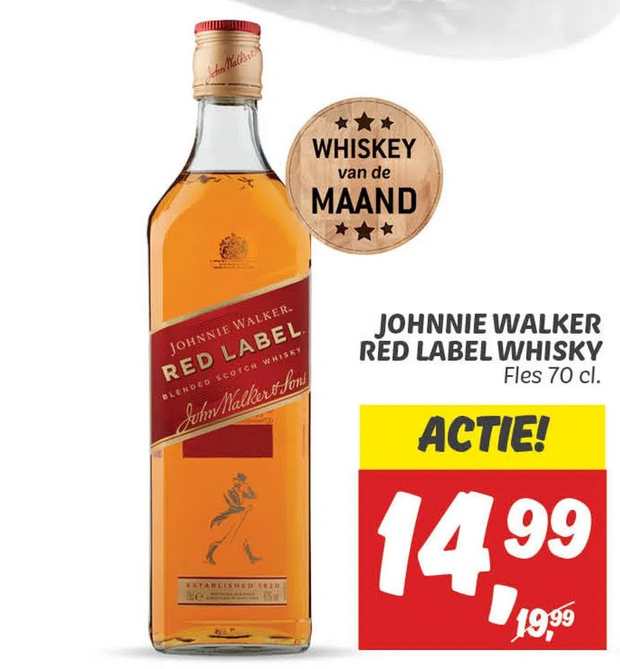 Dekamarkt Johnnie walker red label whisky aanbieding
