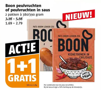 Poiesz Boon peulvruchten of peulvruchten in saus aanbieding