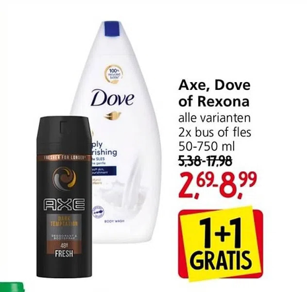 Jan Linders Axe, dove of rexona aanbieding
