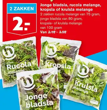 Hoogvliet Jonge bladsla 100 gram aanbieding