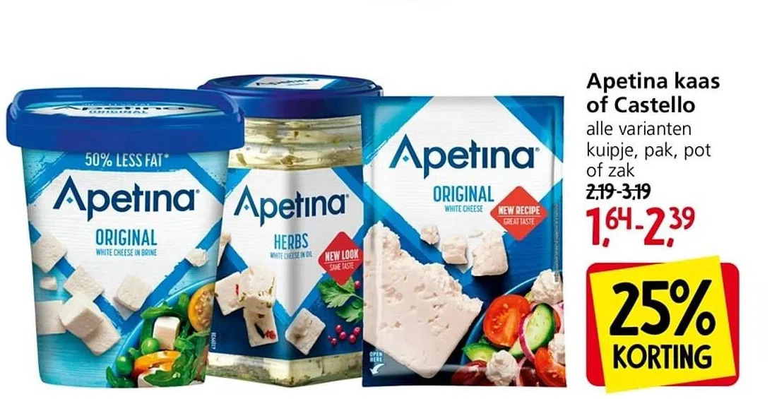 Jan Linders Apetina kaas of castello aanbieding