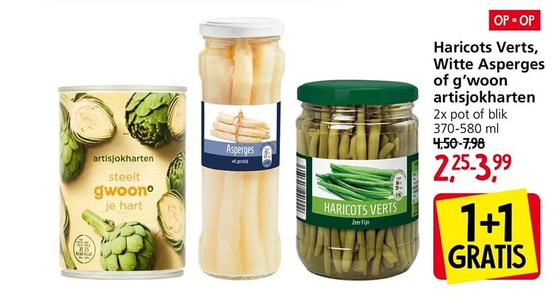 Jan Linders Haricots verts, witte asperges of g'woon artisjokharten aanbieding
