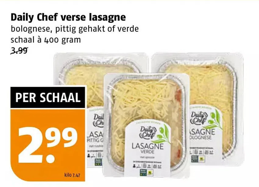 Poiesz Daily chef verse lasagne aanbieding