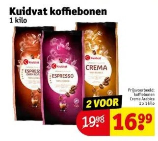Kruidvat Kuidvat koffiebonen 1kg aanbieding