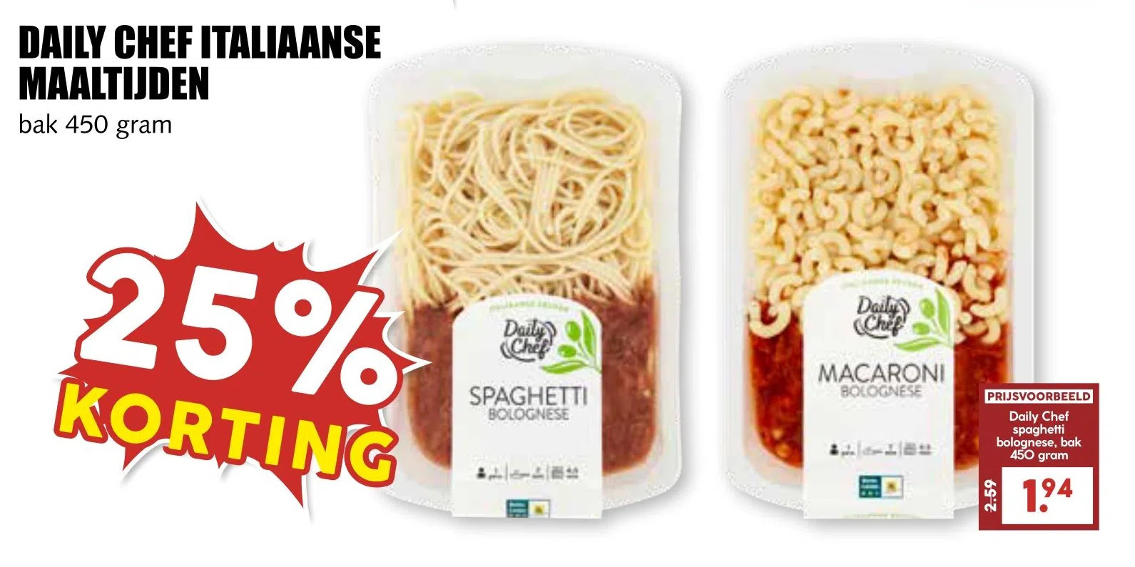 MCD Supermarkt Daily chef italiaanse maaltijden aanbieding
