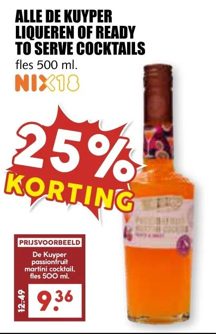 MCD Supermarkt Alle de kuyper liqueren of ready to serve cocktails aanbieding