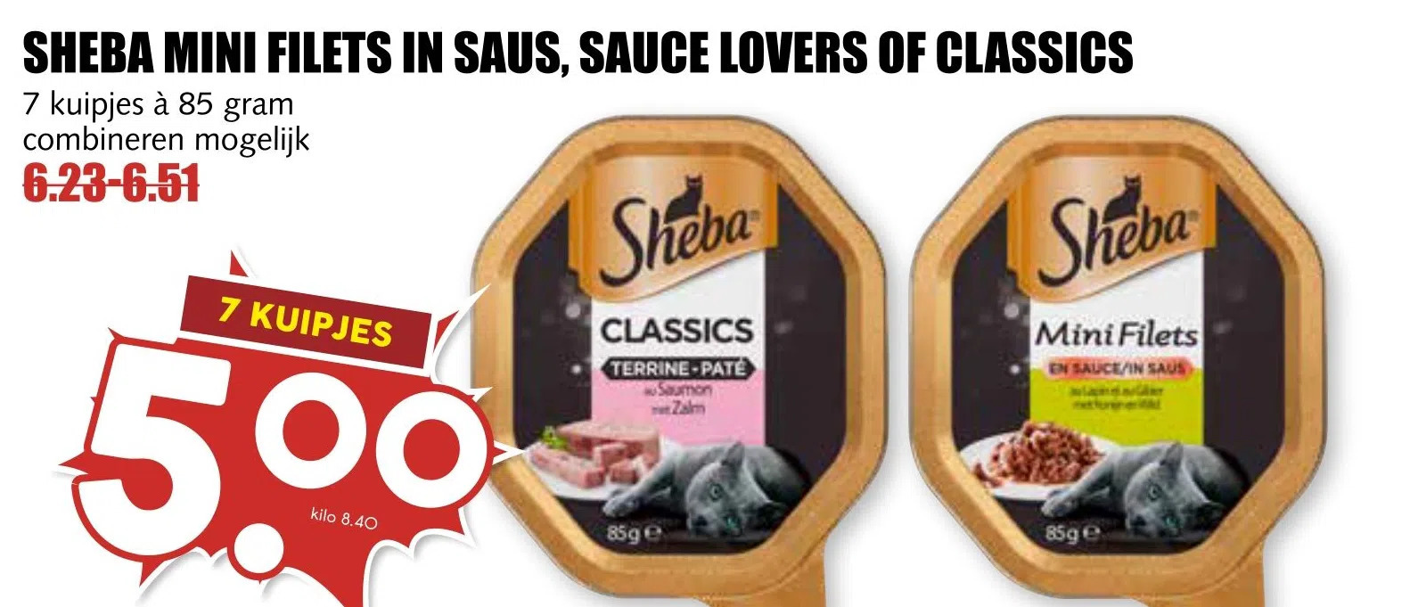 MCD Supermarkt Sheba mini filets in saus. sauce lovers of classics aanbieding
