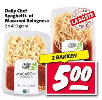 Nettorama Daily chef spaghetti- of macaroni bolognese aanbieding