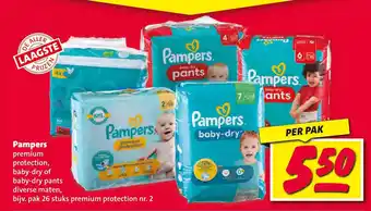 Nettorama Pampers premium protection, baby-dry of baby-dry pants aanbieding